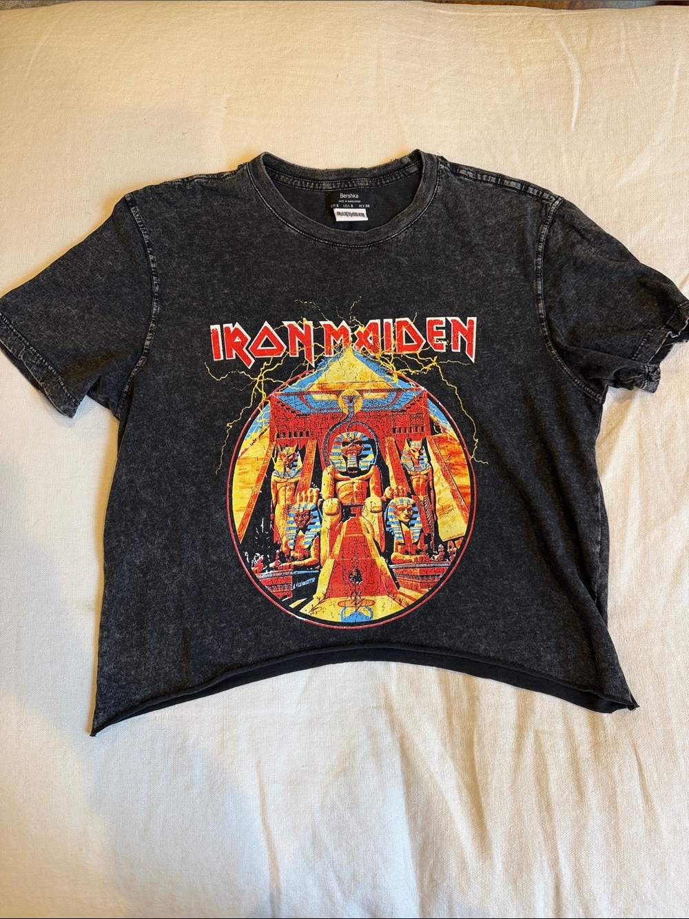 Bershka Black Iron Maiden Graphic Tee
